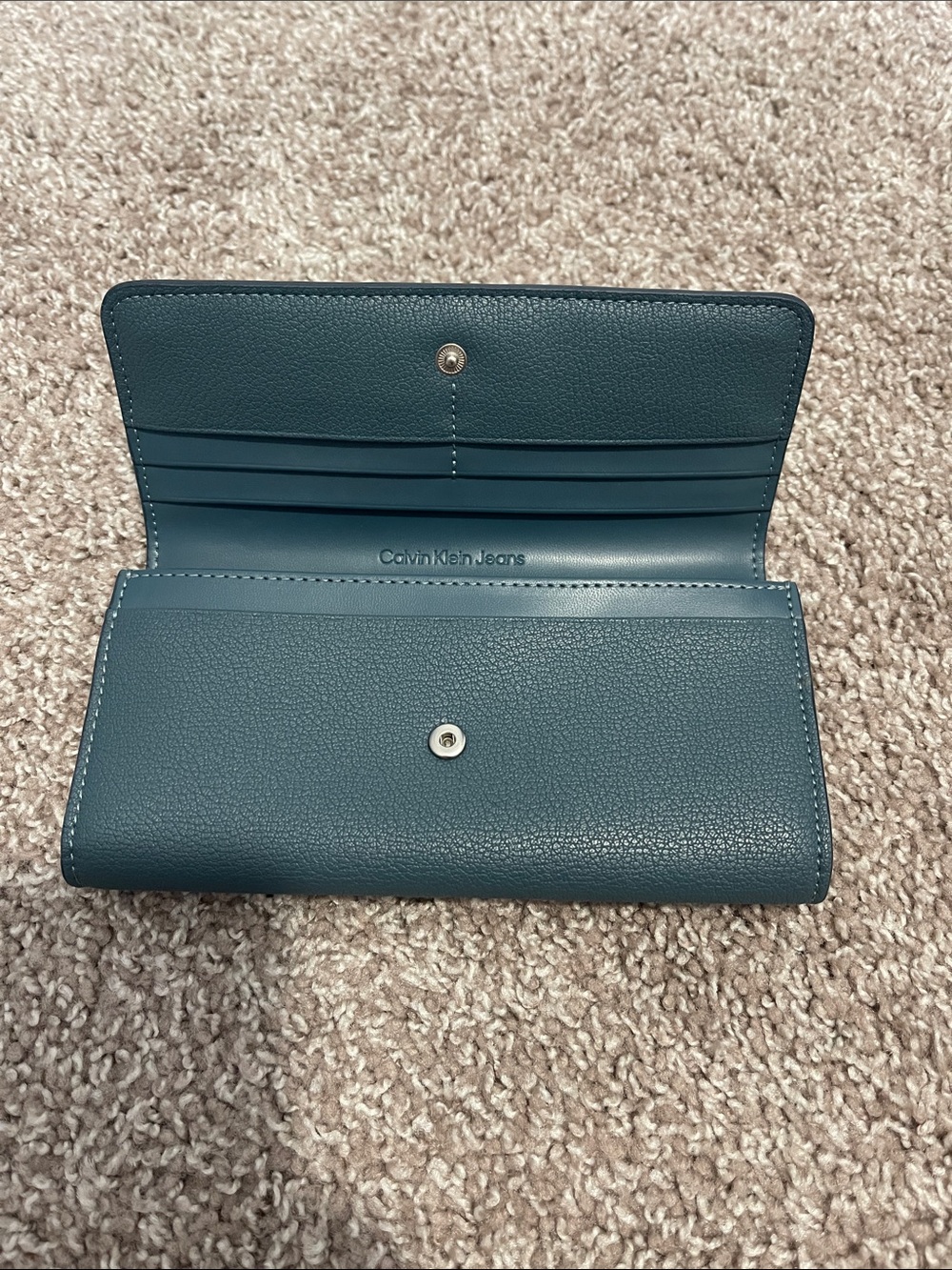 Calvin Klein Teal Pebbled Leather Backpack with Matching Wallet - Picture 4 of 11